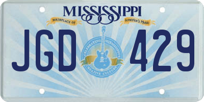 MS license plate JGD429