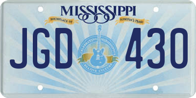 MS license plate JGD430
