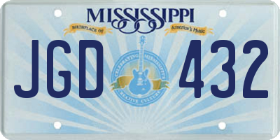 MS license plate JGD432