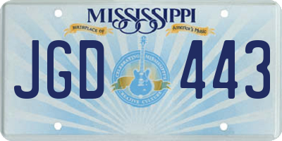 MS license plate JGD443