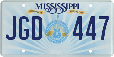MS license plate JGD447