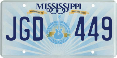 MS license plate JGD449