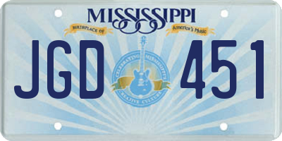 MS license plate JGD451