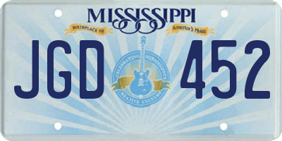 MS license plate JGD452