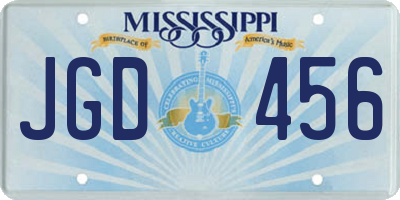 MS license plate JGD456