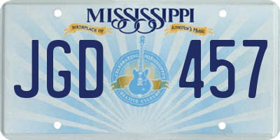 MS license plate JGD457