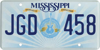 MS license plate JGD458