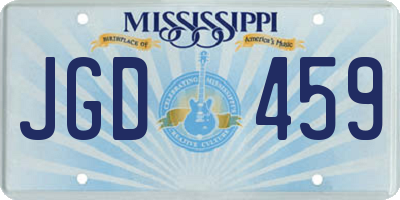MS license plate JGD459