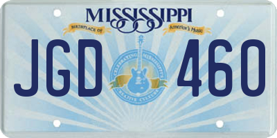 MS license plate JGD460