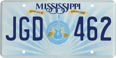 MS license plate JGD462