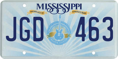 MS license plate JGD463