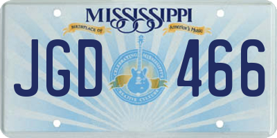 MS license plate JGD466
