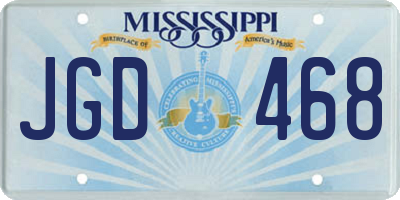 MS license plate JGD468