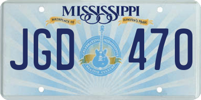MS license plate JGD470