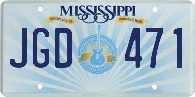 MS license plate JGD471