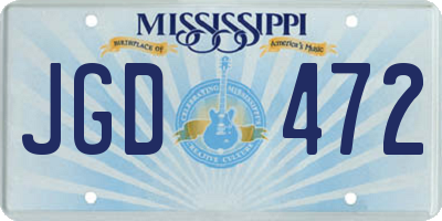 MS license plate JGD472