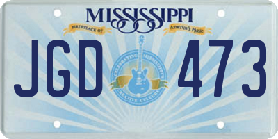 MS license plate JGD473