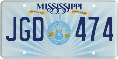 MS license plate JGD474