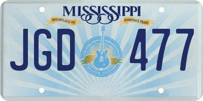 MS license plate JGD477