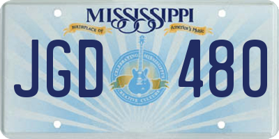 MS license plate JGD480