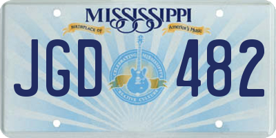 MS license plate JGD482
