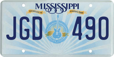 MS license plate JGD490