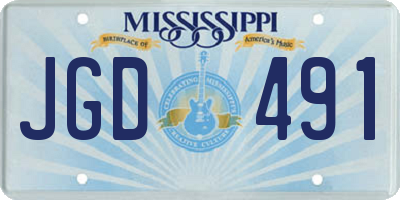 MS license plate JGD491