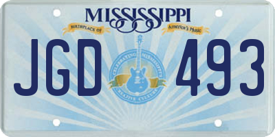 MS license plate JGD493