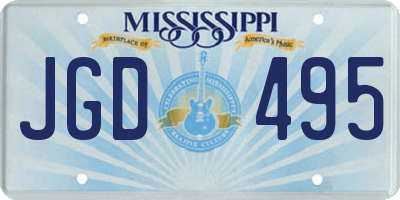 MS license plate JGD495