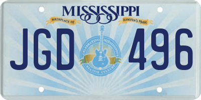 MS license plate JGD496