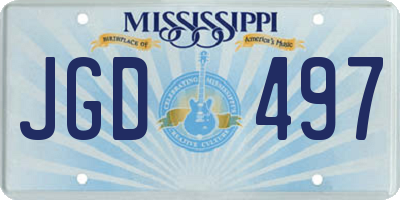 MS license plate JGD497