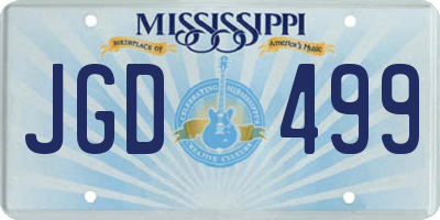 MS license plate JGD499