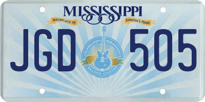 MS license plate JGD505