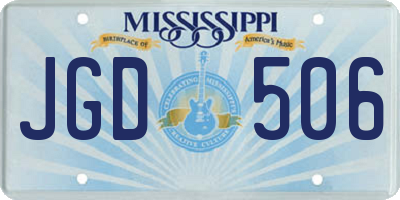 MS license plate JGD506