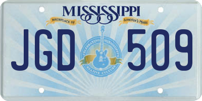 MS license plate JGD509