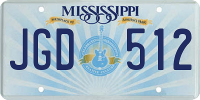 MS license plate JGD512