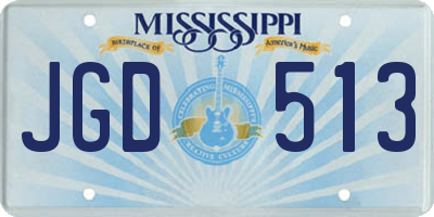 MS license plate JGD513