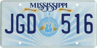 MS license plate JGD516