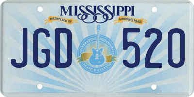 MS license plate JGD520