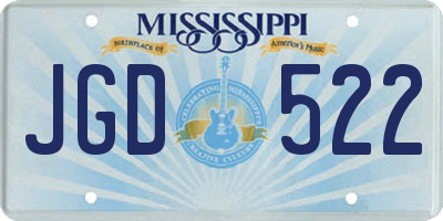 MS license plate JGD522