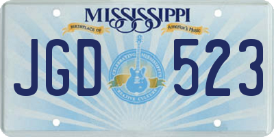 MS license plate JGD523