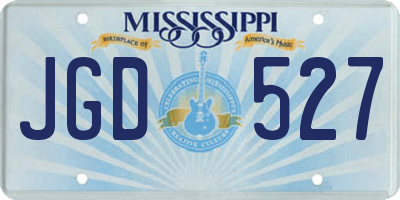 MS license plate JGD527