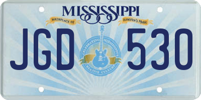 MS license plate JGD530