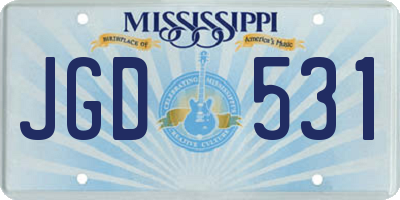 MS license plate JGD531