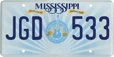 MS license plate JGD533