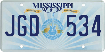 MS license plate JGD534
