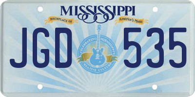 MS license plate JGD535