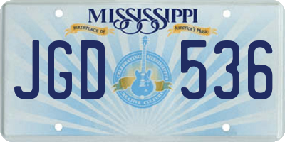 MS license plate JGD536