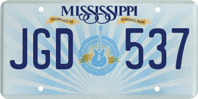 MS license plate JGD537