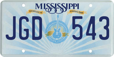 MS license plate JGD543